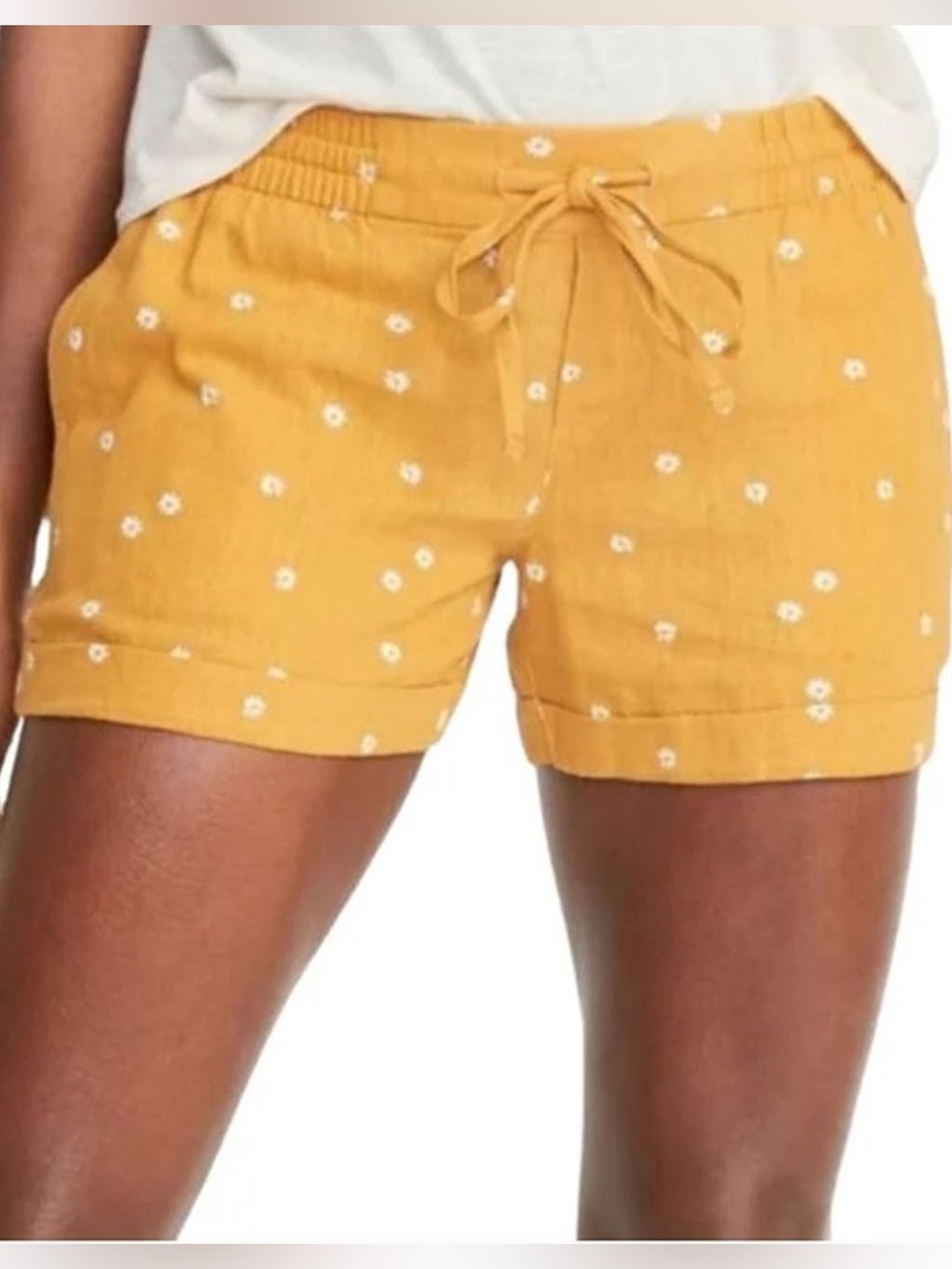 Old Navy Linen Blend Shorts in Sunflower Gold - Size: Medium